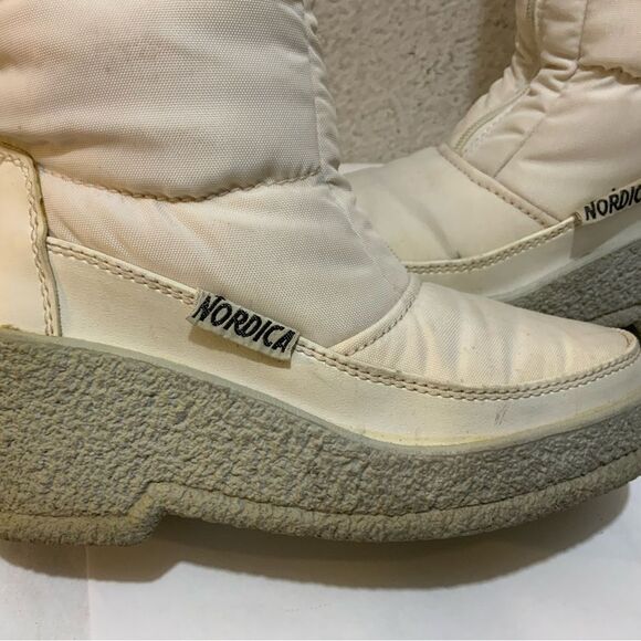 Vintage Nordica winter  front zip wedge Fur Boots cream size 36 Italy - Picture 2 of 15